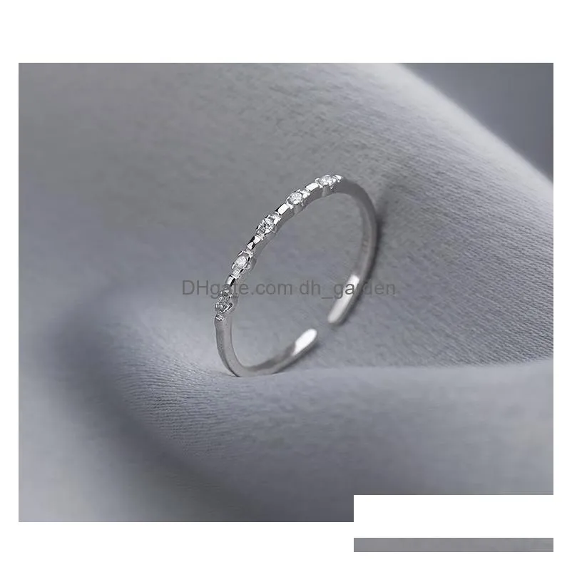 new arrived silver sparkling ring simple style versatile decorative compact index finger rings women fashion jewelry