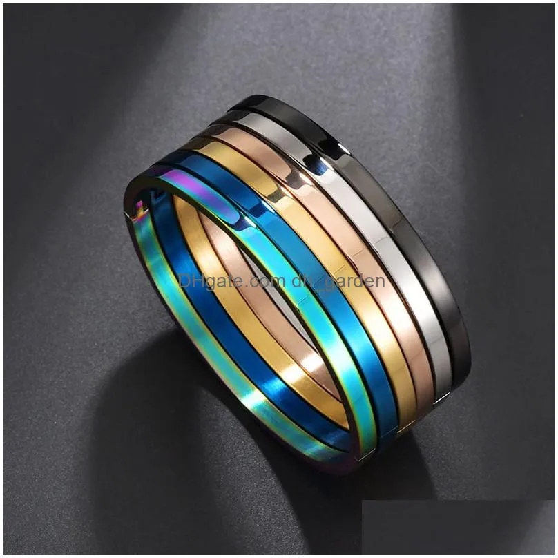 6 colors cool gold silver stainless steel bracelets bangles for men women bracelet wide 4mm/6mm/8mm