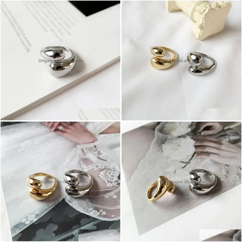 open rings big wide golden dome finger ring large for women irregular exaggerated cross jewelry personality simple adjustable size