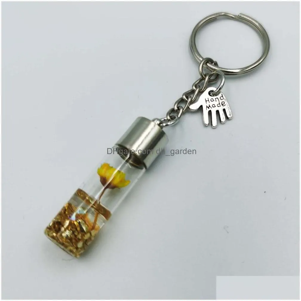 wishing bottle eternal flower keychain student pendant backpack car key accessories couple gift