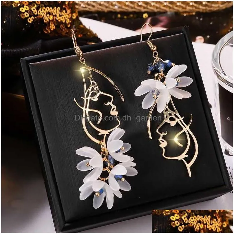 fashion rose petal drop earrings for women red white long tassel dangle hanging earrings weddings party jewelry accessories gift