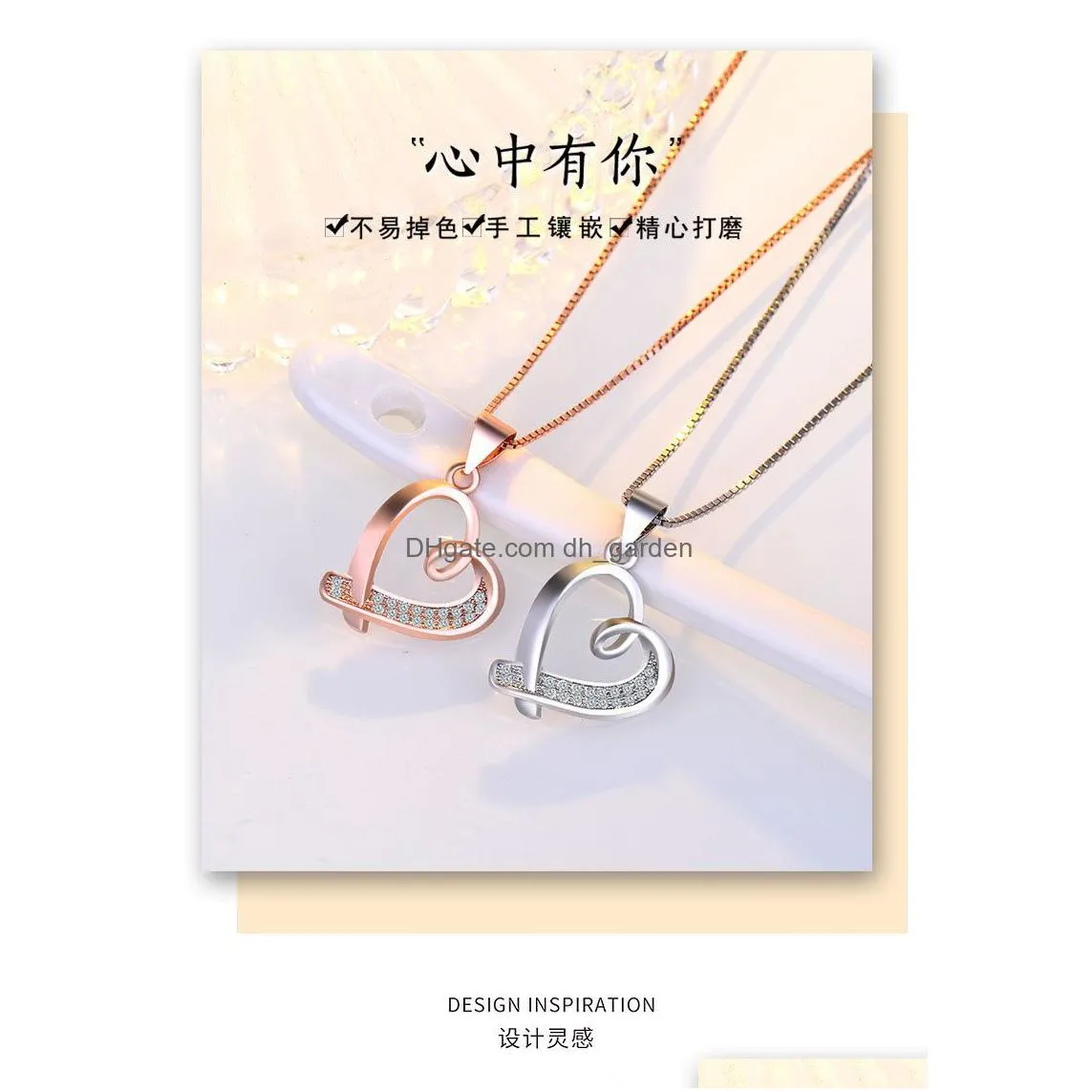 fashion hollow dainty love heart necklaces gold silver color clavicle choker necklace for women pendant jewelry gift