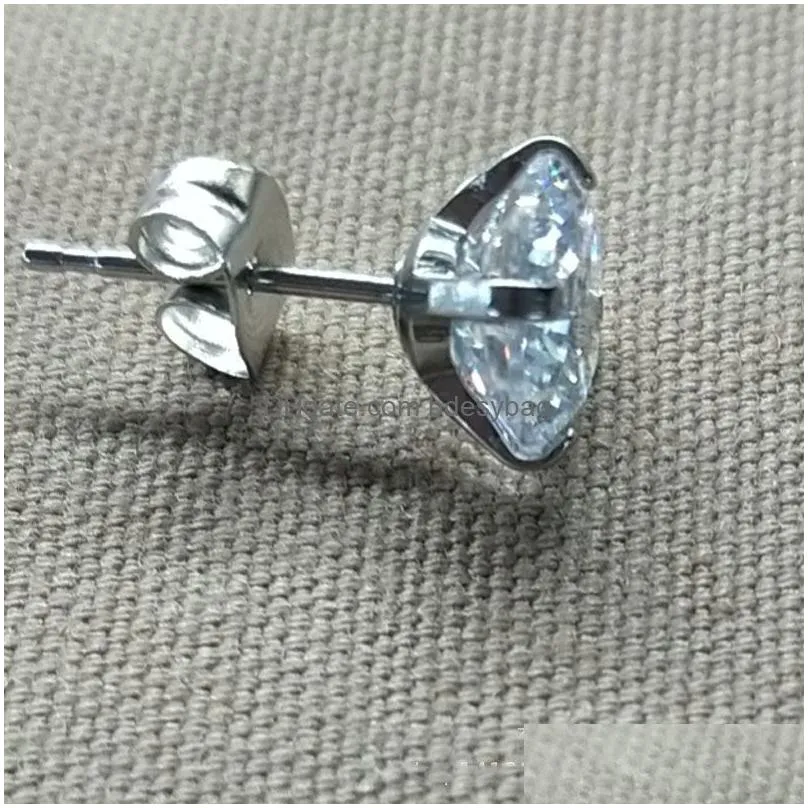 zircon ear studs women classic shining small stud earring gold color earrings for men fashion crystal piercing jewelry