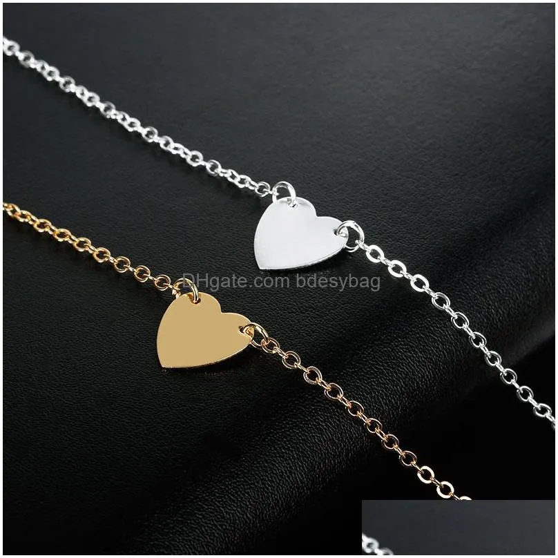 fashion heart cuff bracelets for women girls gold silver color metal bracelet statement jewelry wholesale