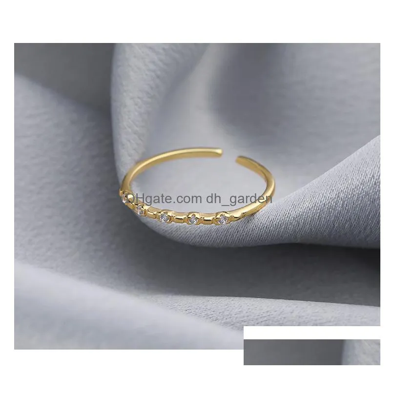 new arrived silver sparkling ring simple style versatile decorative compact index finger rings women fashion jewelry
