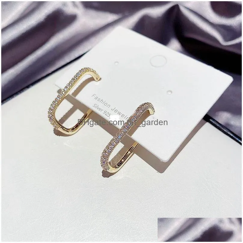 vintage long statement geometric dangle drop earrings 925 silver needle zircon micro inlay for women trendy hong kong style earring