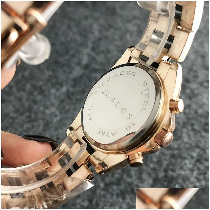 brand watch women girl roman numerals 3 dials style metal steel band quartz wrist watches m 49