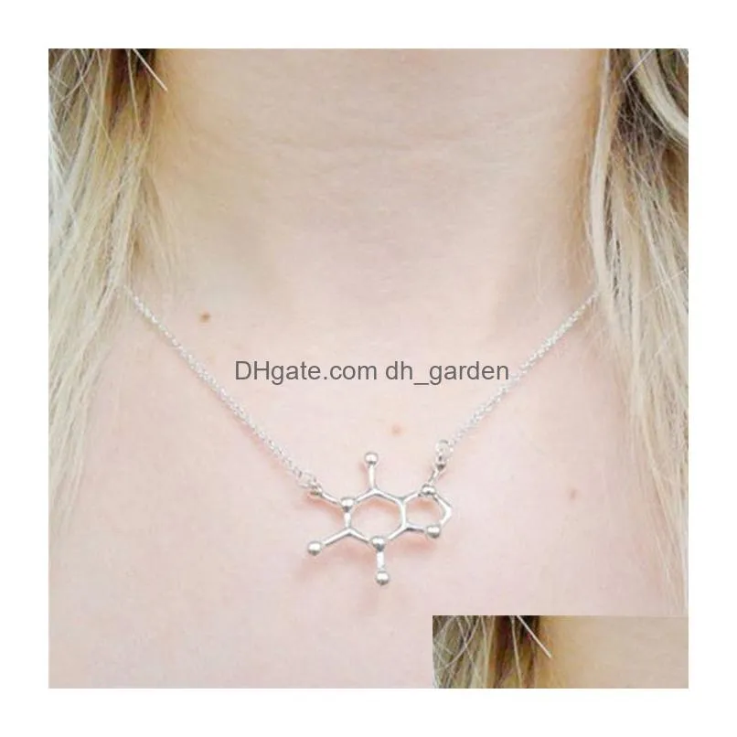 dopamine molecule necklaces chemical formula necklace fashion women structure pendant graduation gifts