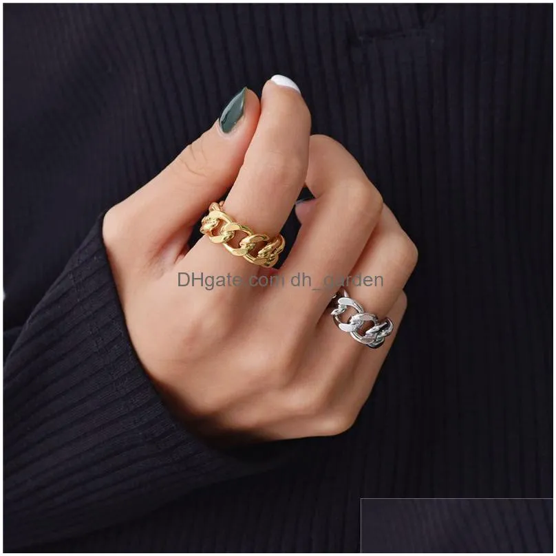 fashion women geometry punk ring euramerican style retro alloy chain rings jewelry accessories good friend party gift