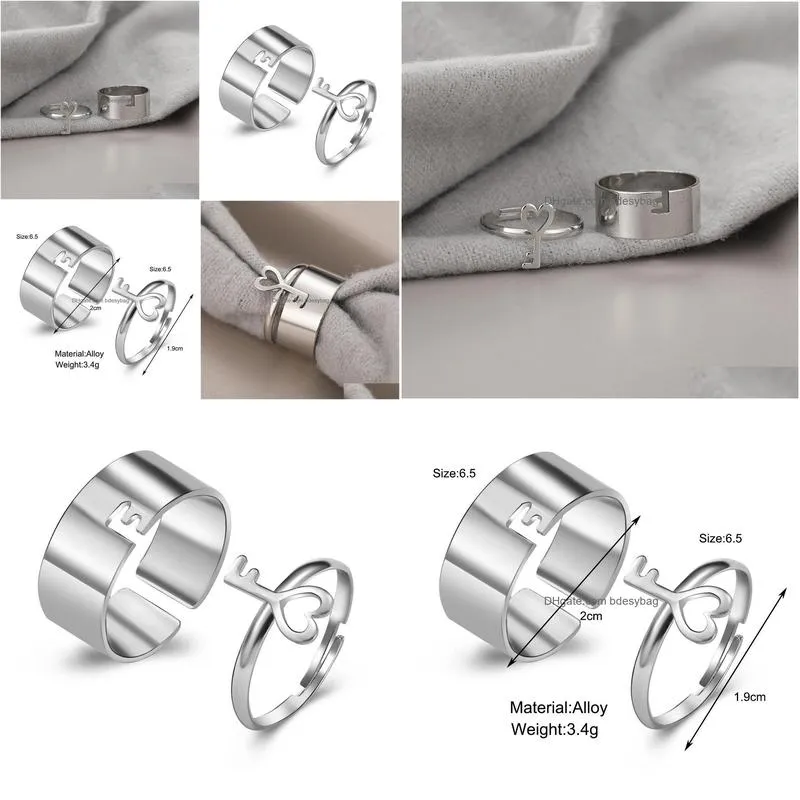 punk style couple rings for men and women pair ring combination fashion key opening index finger ring accessories jewelry gifts