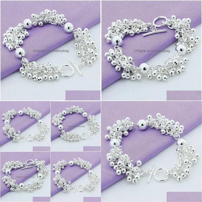 silver grapes more beads charm bracelets jewelry for fashion women wedding engagement gift