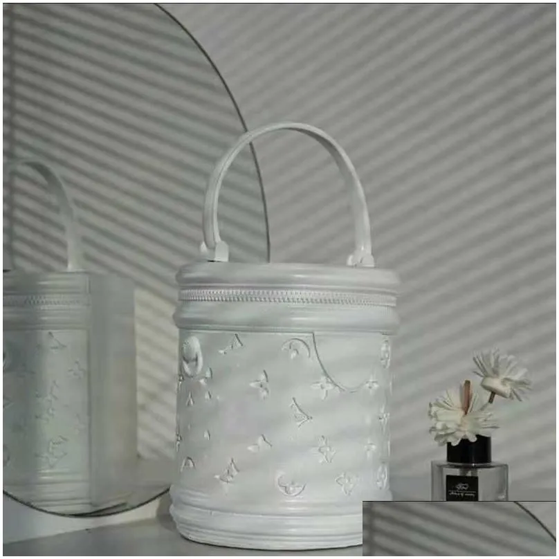 2023 white womens bag resin flower pot decoration handbag vase sculpture handicraft ornaments living room decoration 1215