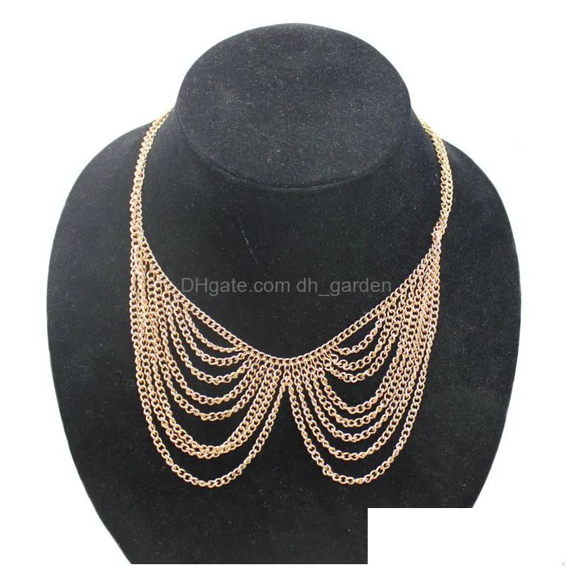 collier femme maxi jewelry statement chain necklace multi layer colorful necklaces pendants for women accessories collares