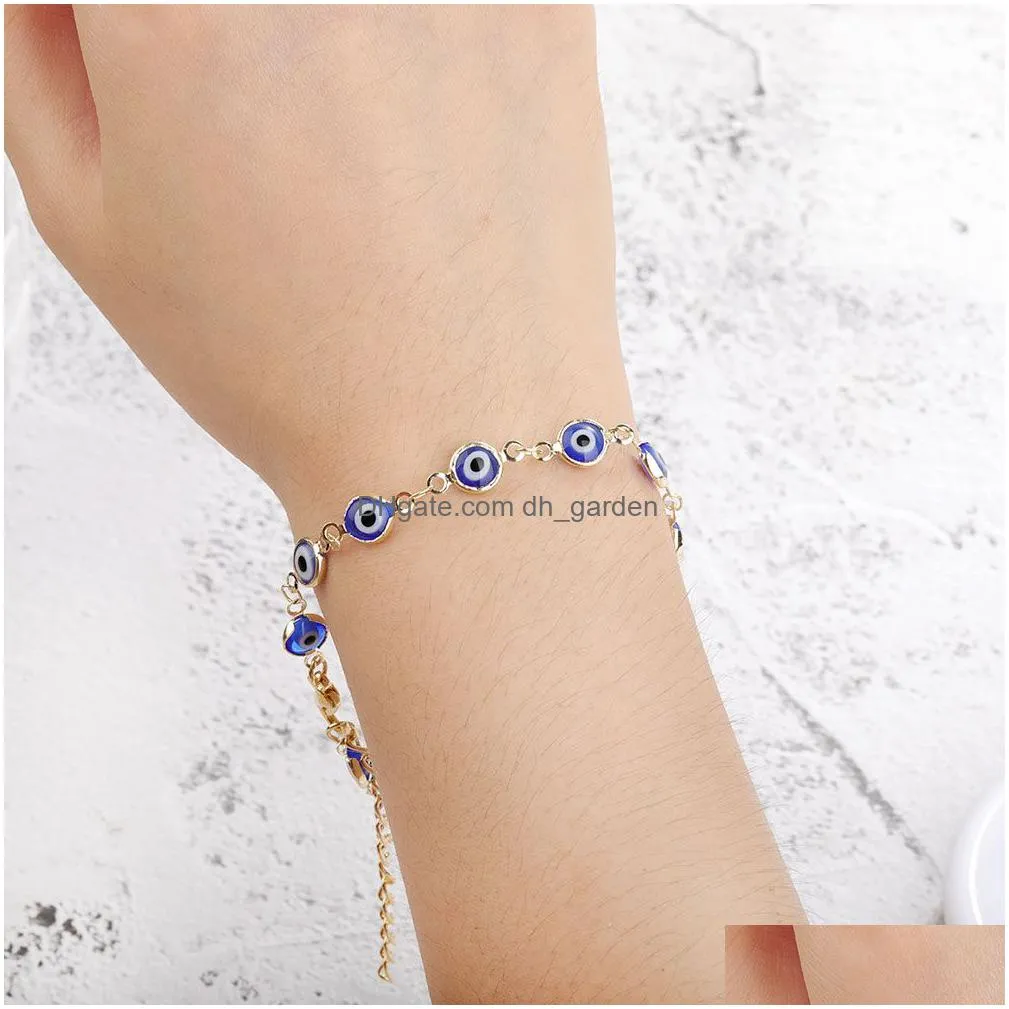 lucky evil eye bracelet gold silver bracelets for women blue glass turkey adjustable men jewelry gifts