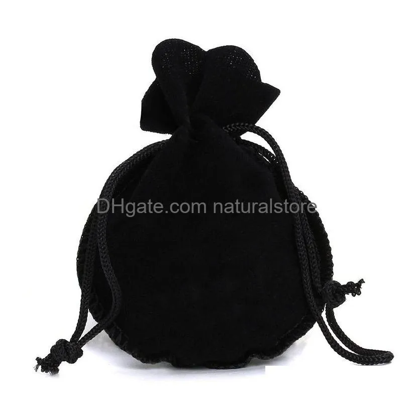 10pcs 2 sizes calabash packing drawstring velvet pouch sachet gift bag for jewelry wedding things party bead container storage