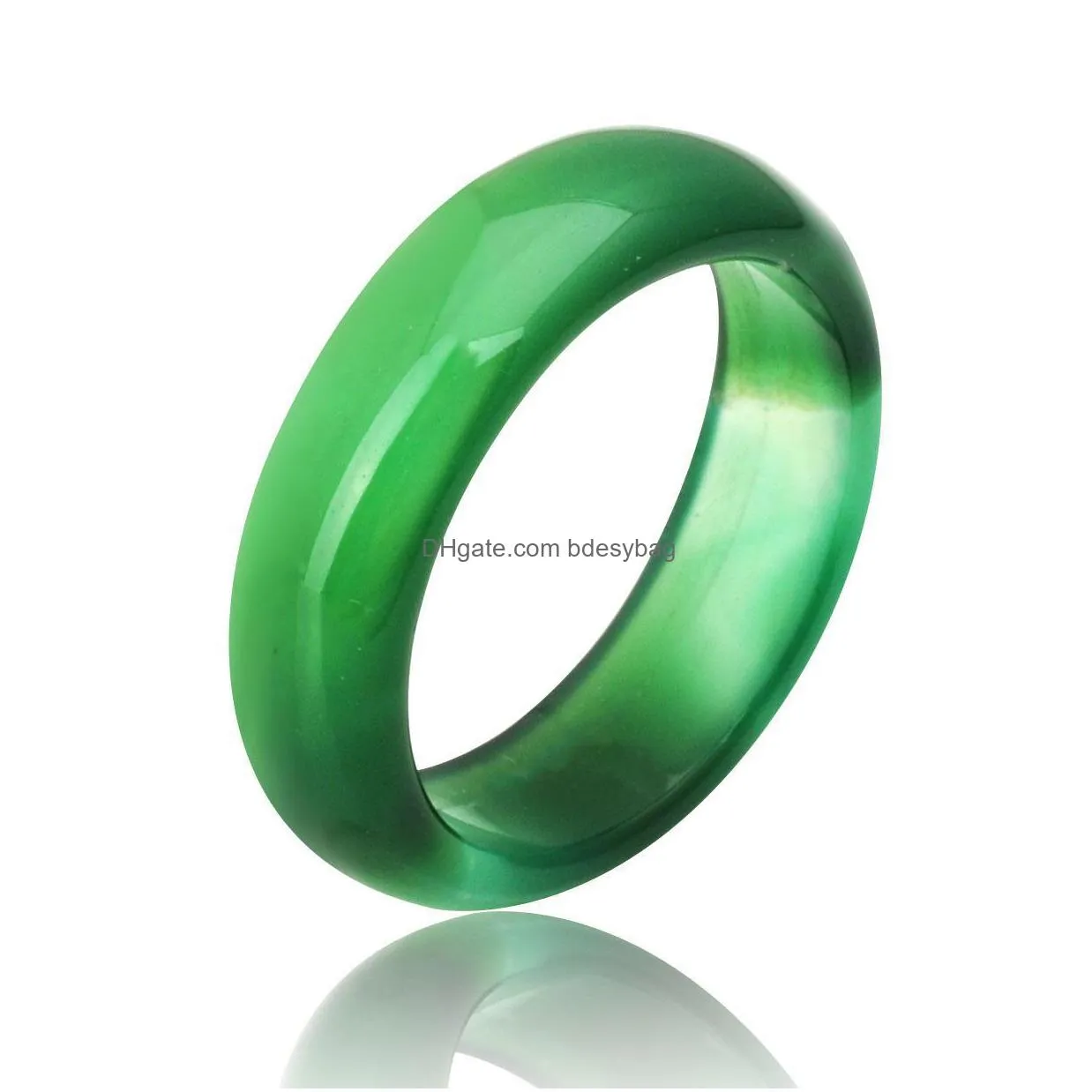  high quality natural agate jade crystal gemstone jewelry engagement wedding rings for women and men love gifts more color