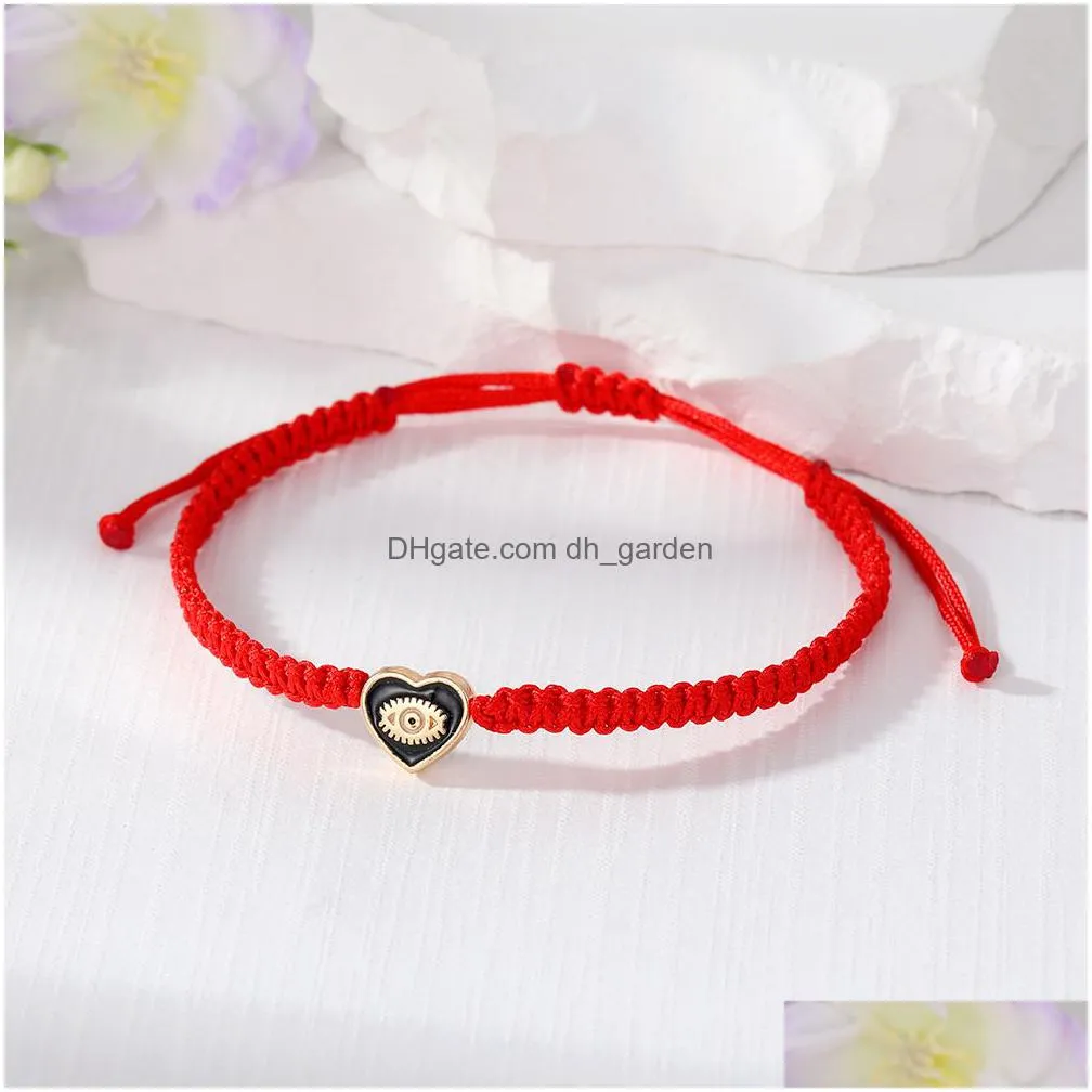 heart evil eye eyelash bracelet women handmade red rope chain lucky eyes beads bracelets girl party jewelry gift couple