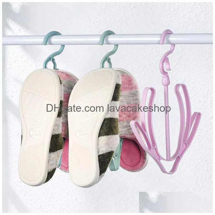 hangers racks 3pcs shoe rack windproof double hook balcony multipurpose rotatable shoes hanger drying storage hanging