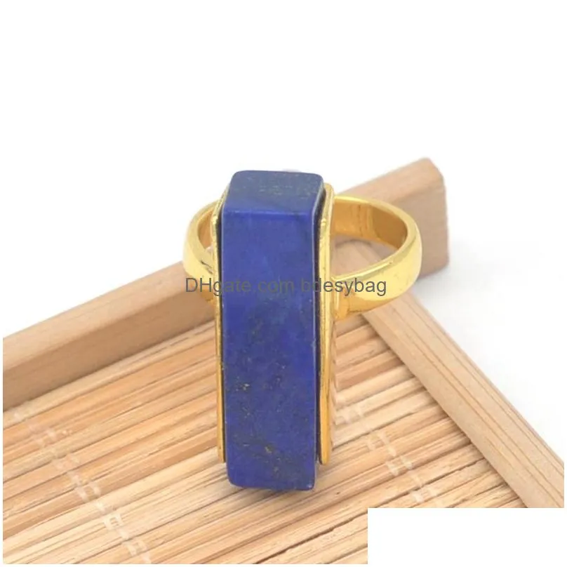 2017 top quality fashion jewelry stainless steel lapis lazuli natural stone ring for men birthday gift wholesale