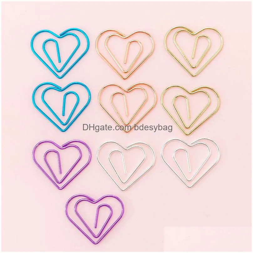 fashion jewelry creative hollow out paper clips set gold cute bookmark clip color paper clips office supplies