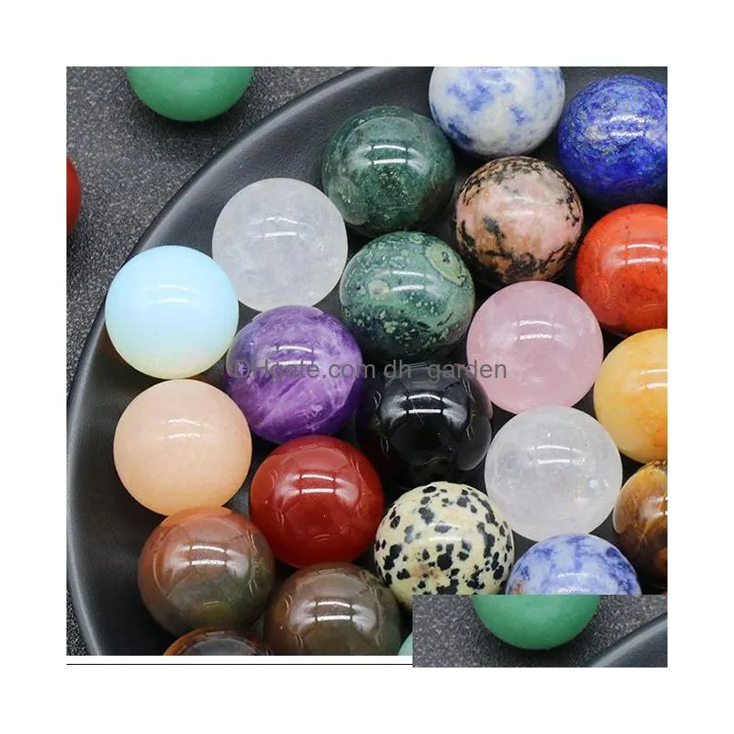 natural stone 20mm round ball chakras yoga meditation ornaments beads healing energy charms crystal decoration gift