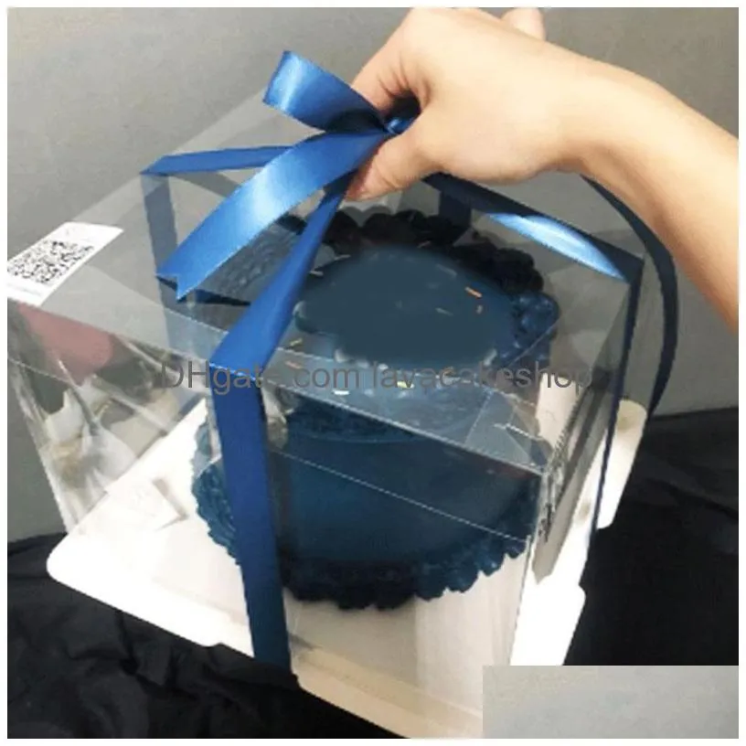 gift wrap birthday cake box transparent packaging for christmas halloween party toys bear package wedding favors boxes