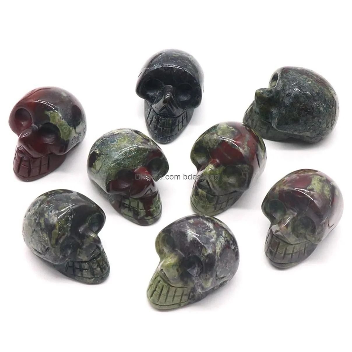 23mm natural crystal ornaments figurine gemstone howlite skulls healing stone for feng shui home decoration