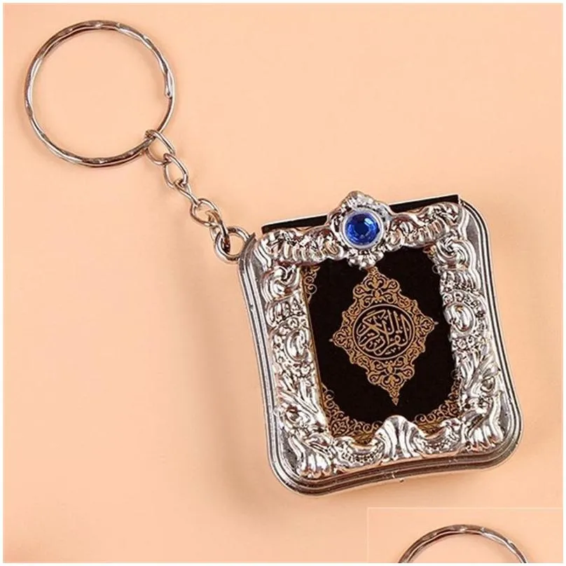 new muslim keychain resin islamic mini ark quran book real paper can read pendant key ring key chain religious jewelry 203 q2