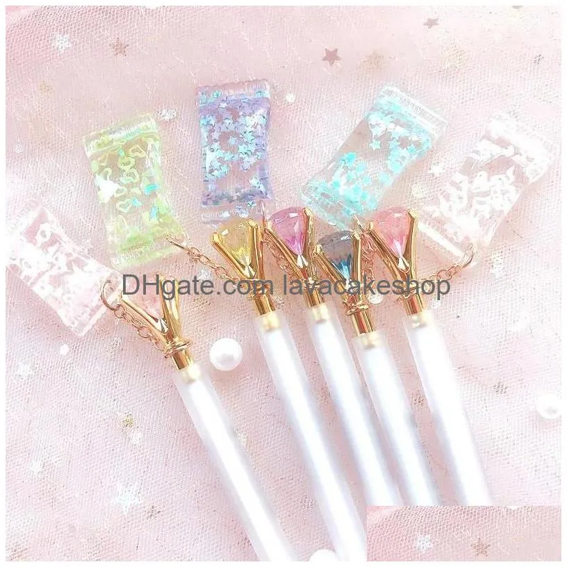 0.5mm kawaii pendant automatic pencils cute diamond mechanical pencil with sharpener for kids school office supplies stationery ballpoint