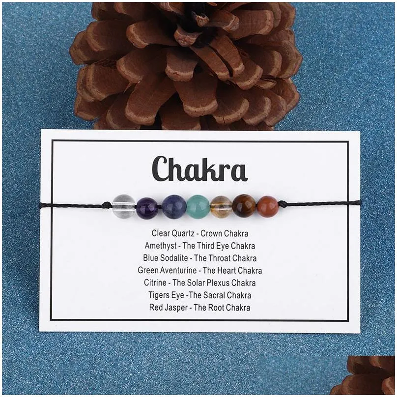 handmade 7 chakra beaded bracelet strands mens womens colorful mixed stone healing chakra mala bead bracelets
