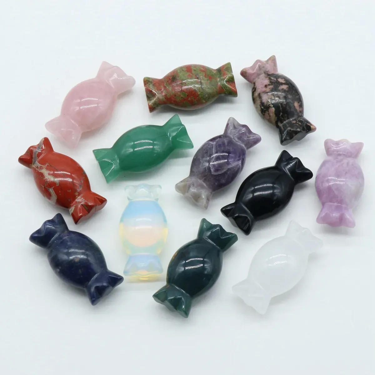 natural candy figurine stones reiki healing crystal color quartz hand carved sweets for halloween christmas gift