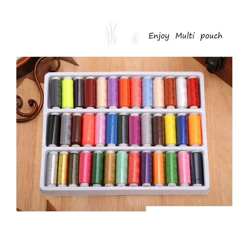 39rollset no402 mixed color sewing thread spolyestersewing supplies for hand machine thread to sew 8589876