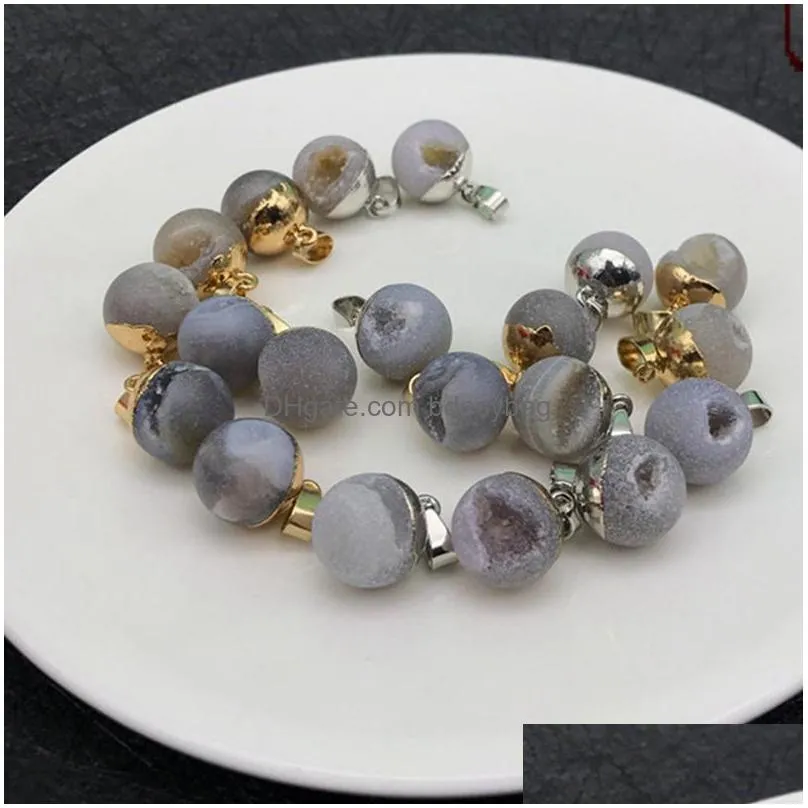 natural opening smile agate crystal sand bead stone pendant men and women diy necklace jewelry making jewelrys