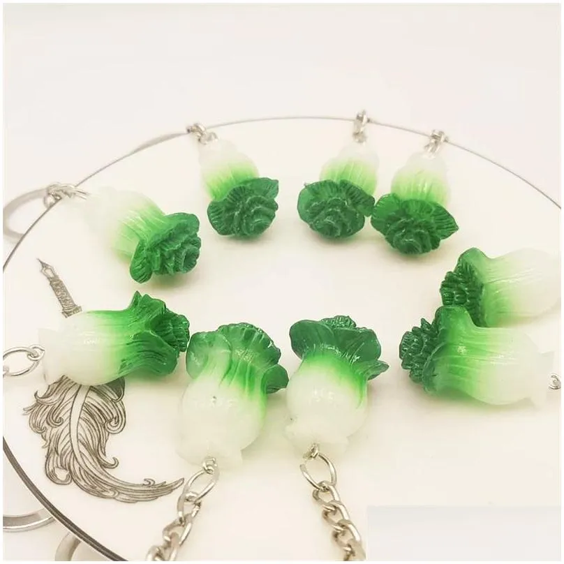 keychain simulation food chinese cabbage chain resin pendant car ring hanging gifts toys 467 z2