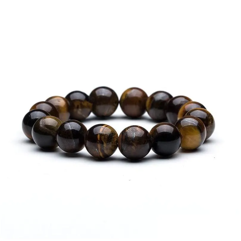 beaded strands mens bead bracelets bangles 12mm tiger eye lava natural stone beads strand bracelet braclet for male jewelry