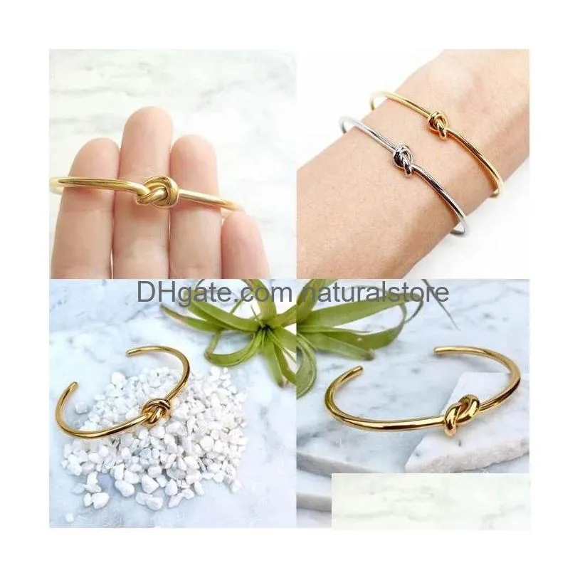 fashion cuff bangle for women round circular open knot cuff bangle bracelets women elegant goldcolor jewelry noeud armband pulseiras