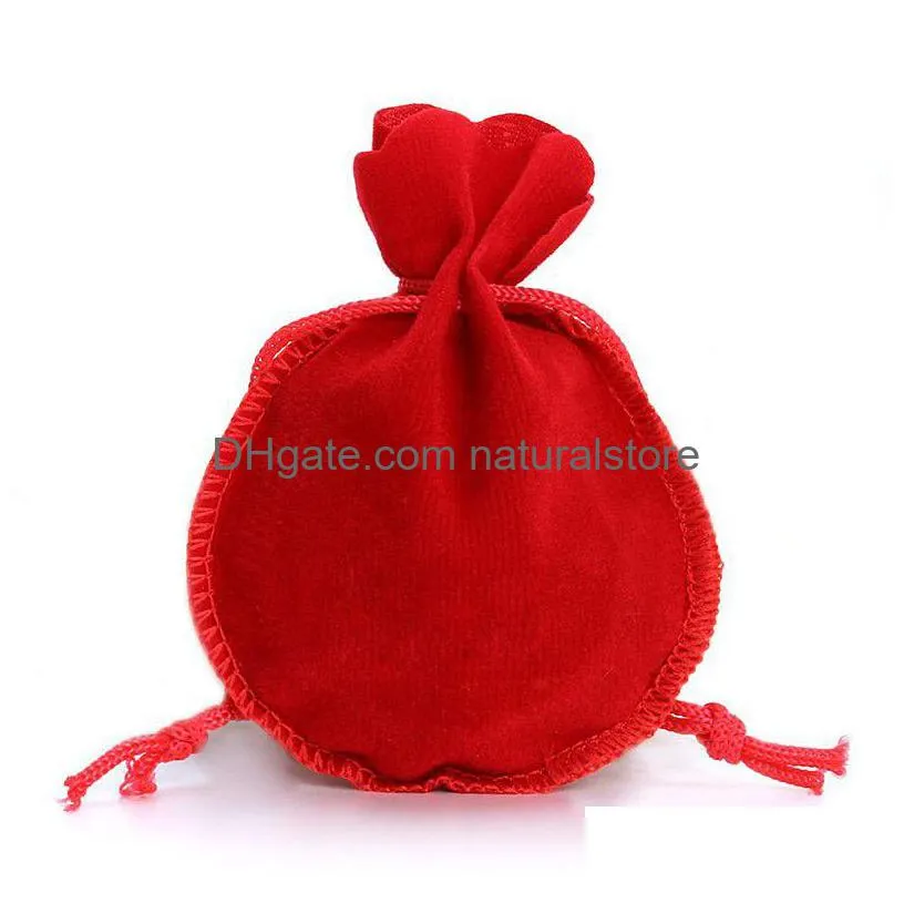 10pcs 2 sizes calabash packing drawstring velvet pouch sachet gift bag for jewelry wedding things party bead container storage