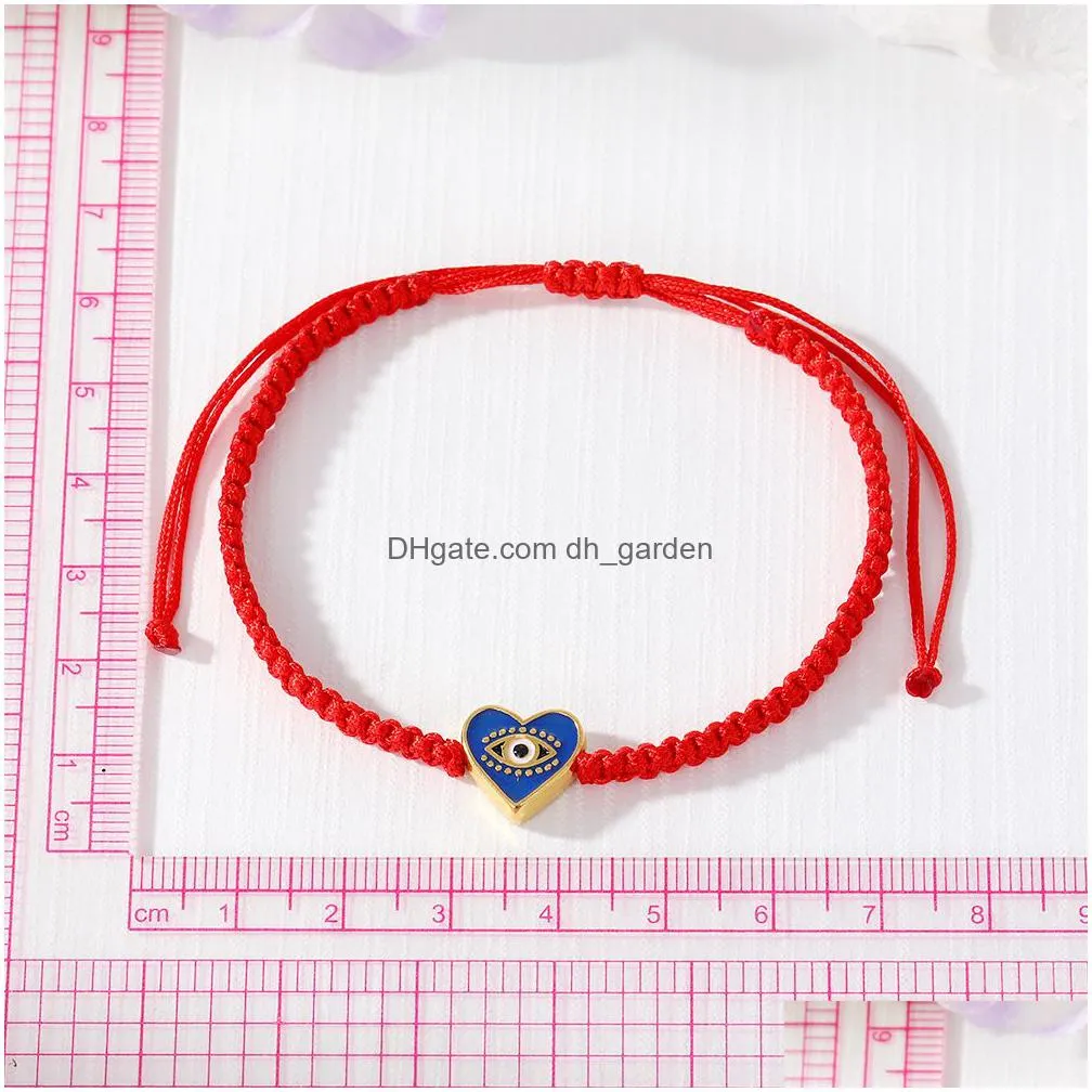 retro heart evil eye eyelash bracelet women handmade red rope chain lucky eyes beads bracelets girl party jewelry gift couple