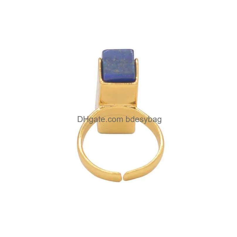 2017 top quality fashion jewelry stainless steel lapis lazuli natural stone ring for men birthday gift wholesale