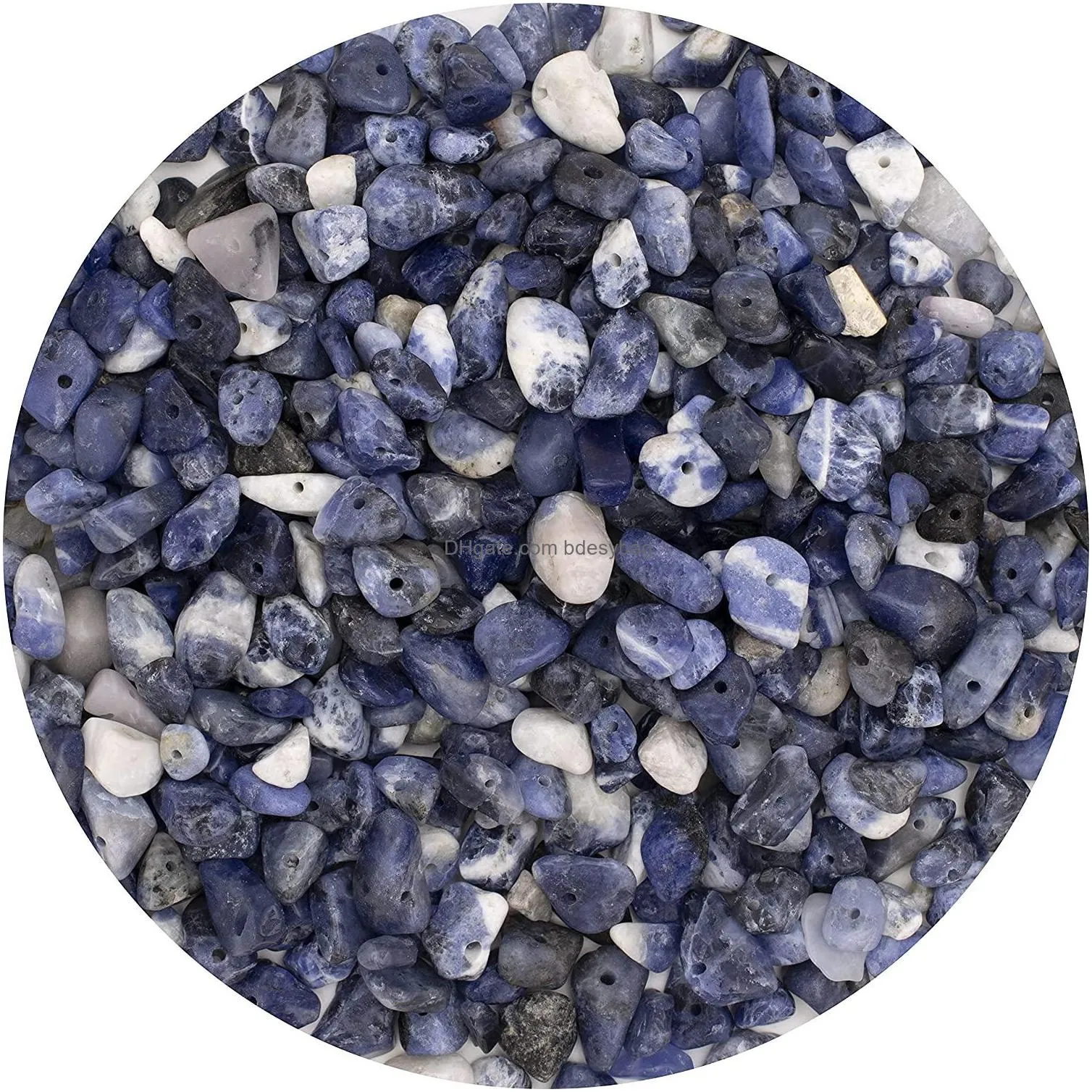 500pcs loose gemstone chip beads for diy making jewelry drilled irregular raw rock stone healing crystal quartz stone