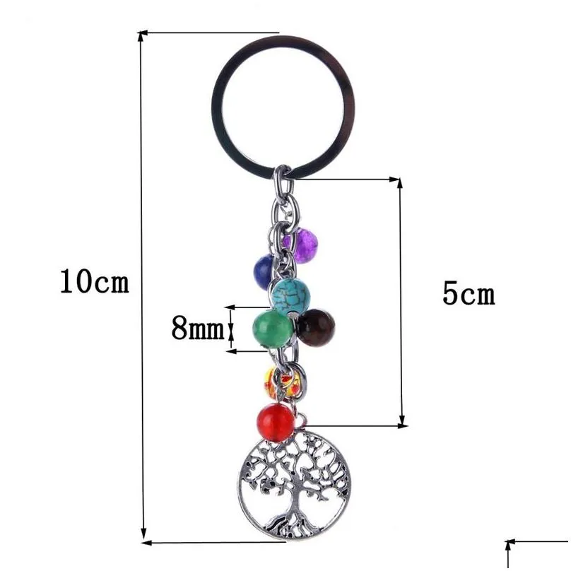 colorful key buckle chakras yoga owl love heart shaped keychains energy tree of life fashion keys ring accessories 2 99cm k2