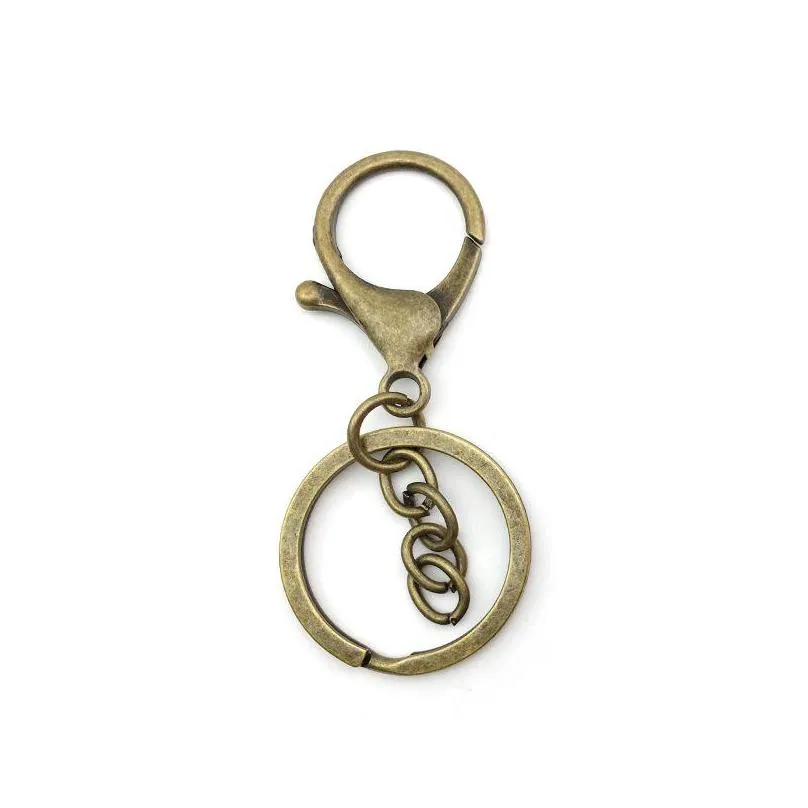 5pcs key ring lobster clasp key hook with chain 30mm long 70mm split keychain for diy supplies jewelry making 1189 q2