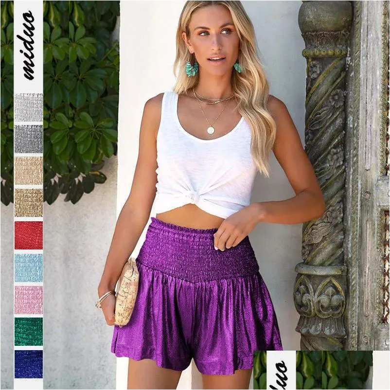 smocked waistband shorts special queen of sparkles swing summer women jumpsuit shorts dance elasticated waistband pants