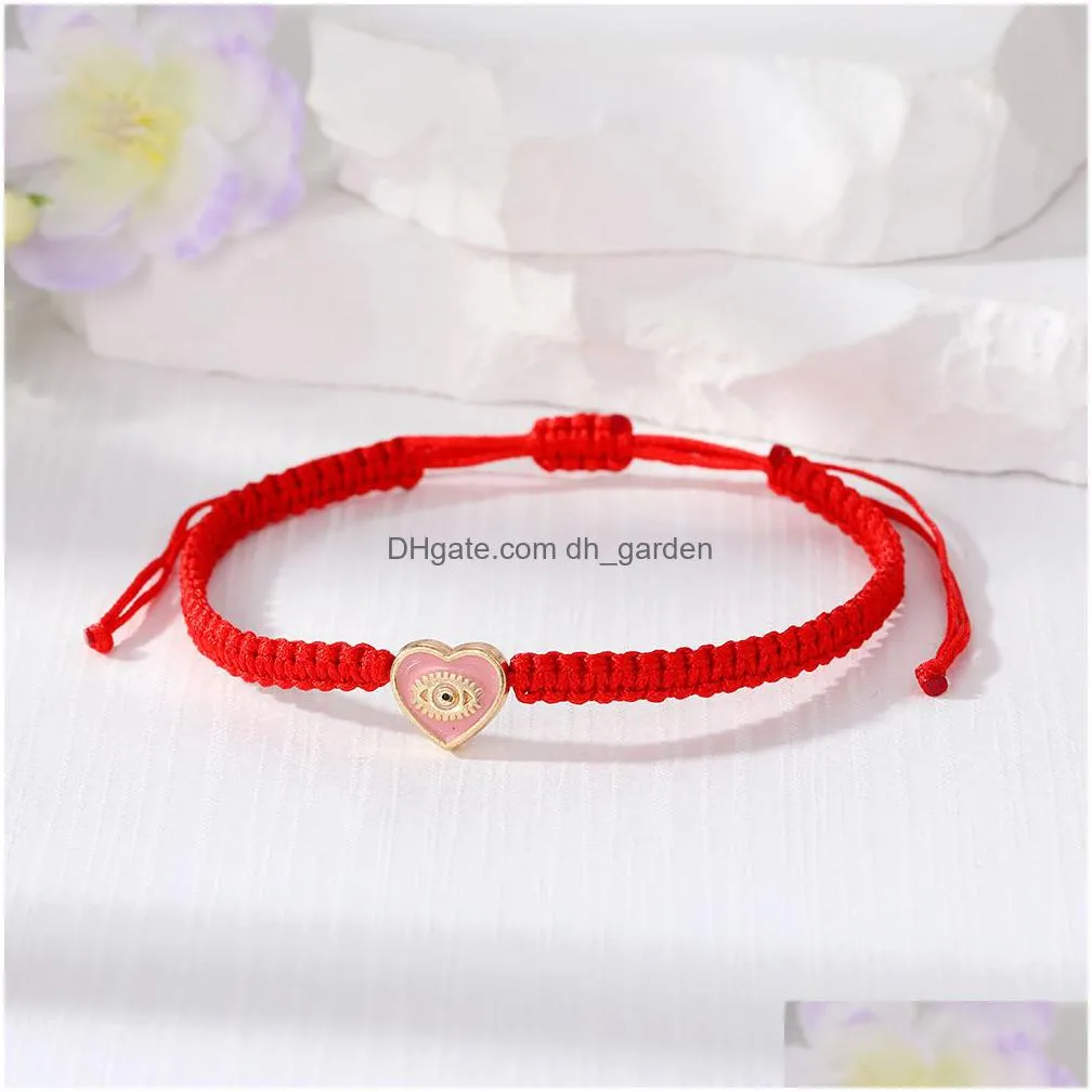 heart evil eye eyelash bracelet women handmade red rope chain lucky eyes beads bracelets girl party jewelry gift couple