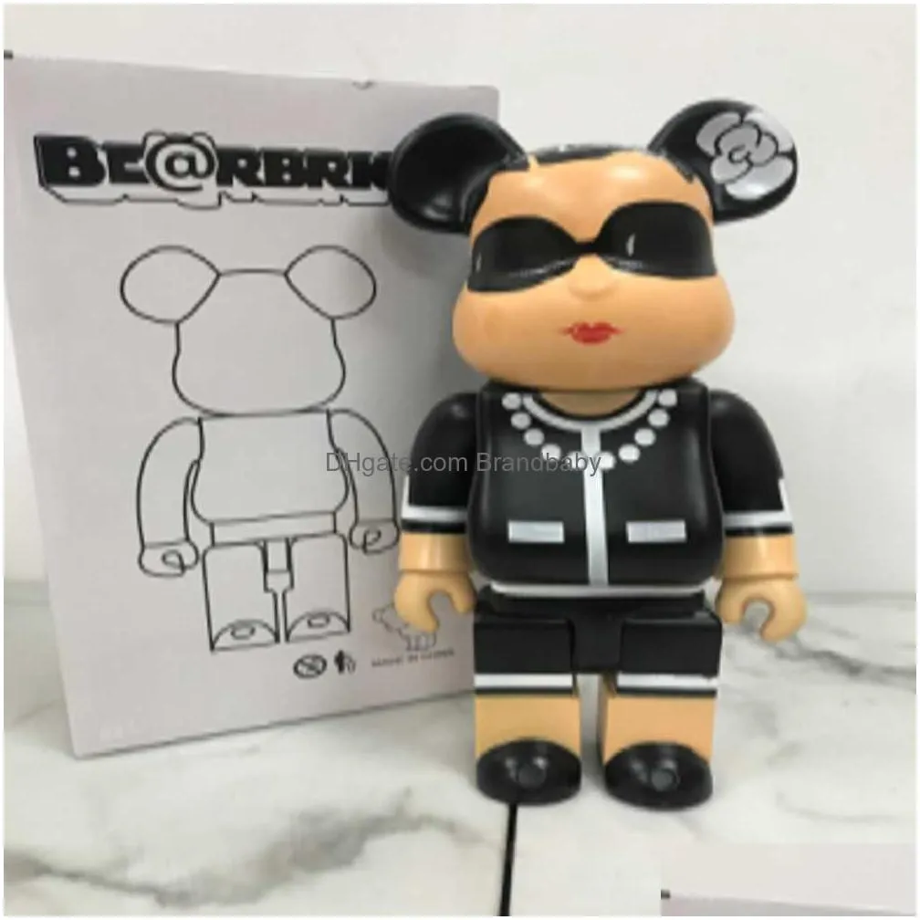 action toy figures 2022 bearbrick 400 28cm bear brick action figures hot fashionable decoration home toys with anime cartoon doodle