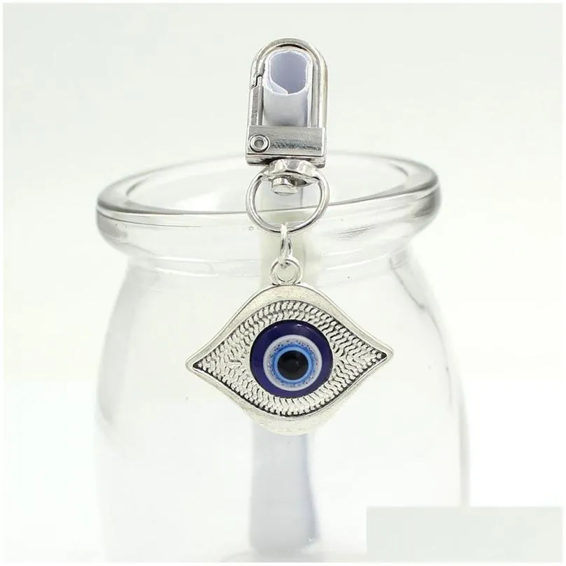 lucky blue evil eye keychain hamsa hand key rings pull zipper charm planner charms hangbag purse bag keyrings gifts women girl