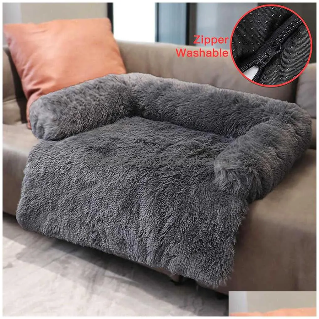 new soft plush dog mat sofa calming bed ultra fur washable pad blanket s cushion furniture cover protector pet h0929