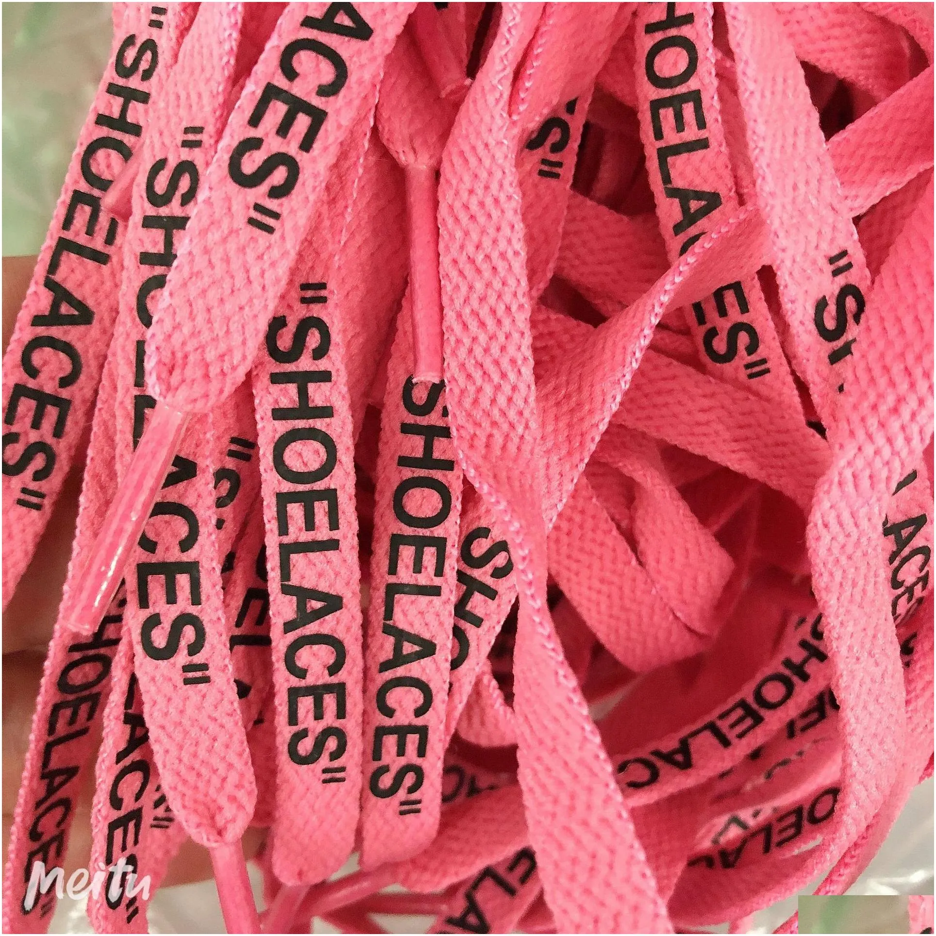 Cartoon Letter Font Shoelaces 8mm Double Sided Printed Flat Shoes Laces Black and White Signed Off Shoelaces