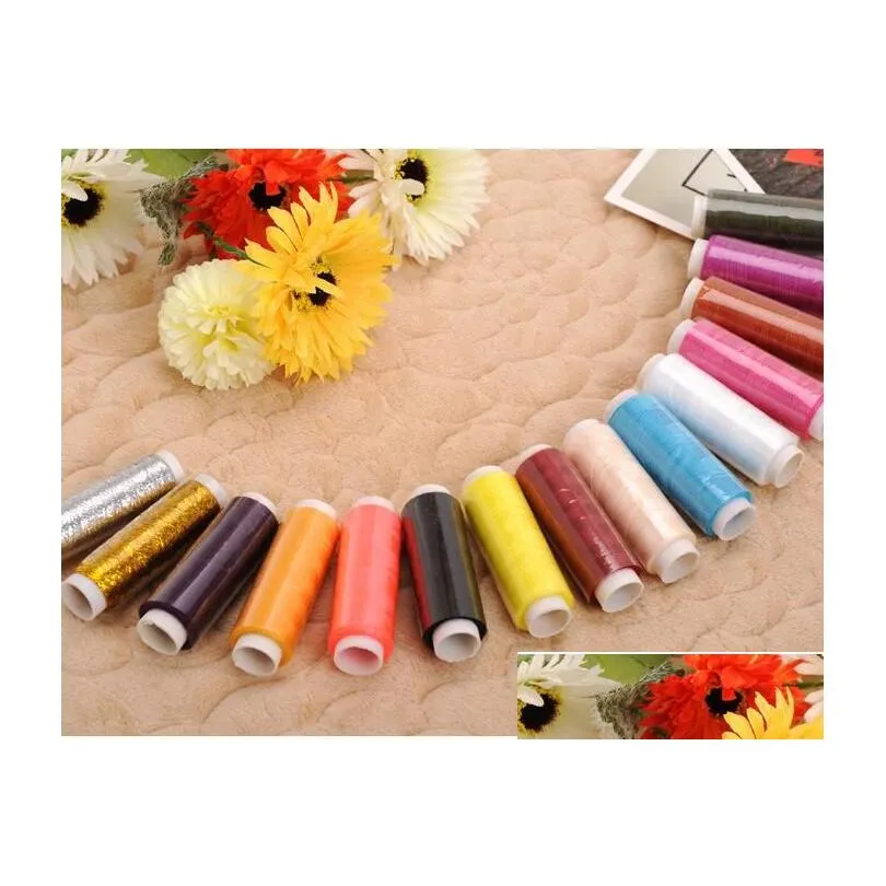 39rollset no402 mixed color sewing thread spolyestersewing supplies for hand machine thread to sew 8589876