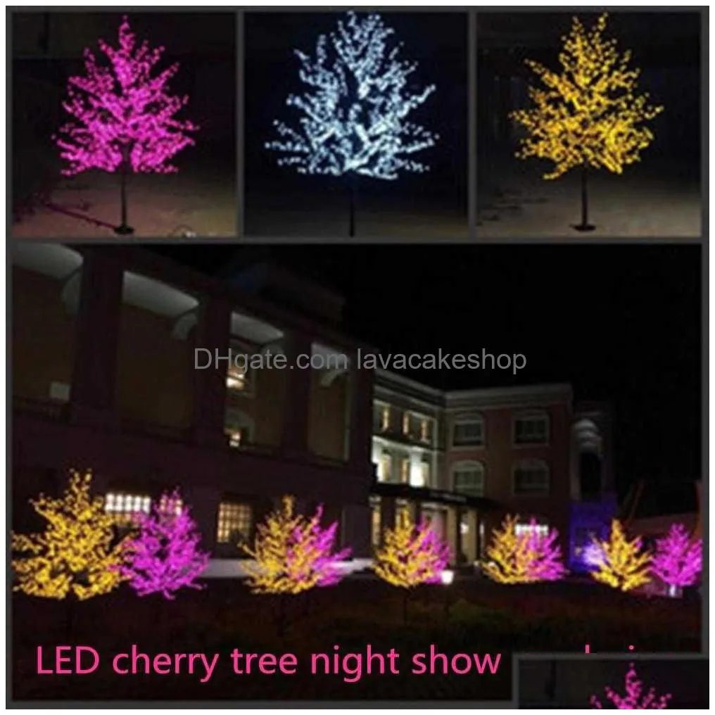 1.5m led artificial cherry blossom tree light christmas 480pcs bulbs 110 220vac rainproof fairy garden decor h0924 h0928